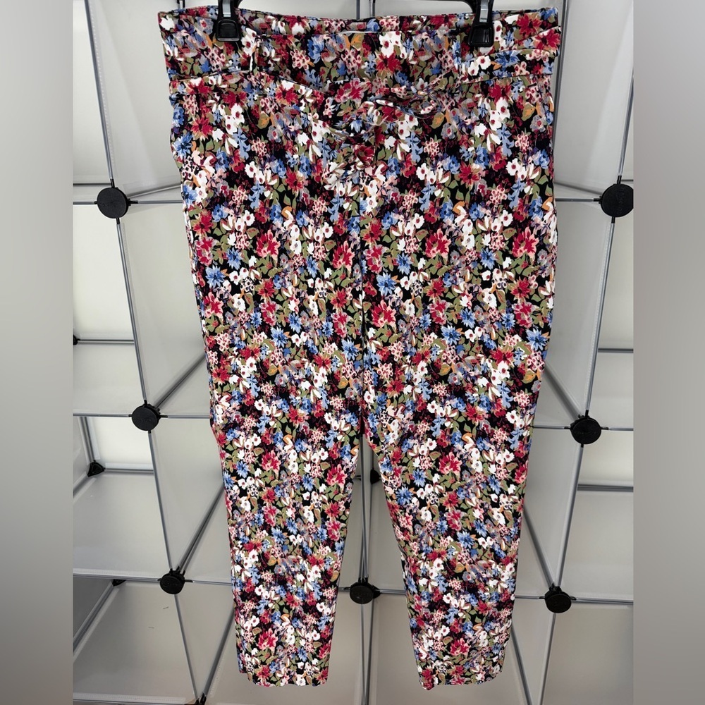 Jules & Leopold Women's Floral Print Belted Pull-On Pants Size L NWOT
